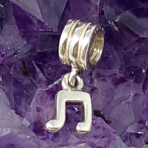 AUTHENTIC Pandora Sterling Silver Music Note Dangle Charm - Picture 1 of 5